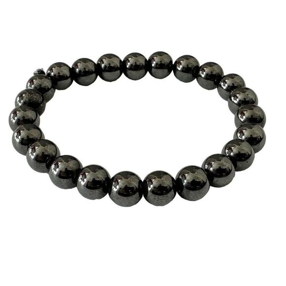 Hematite beaded stretchy bracelet - Picture 1 of 7